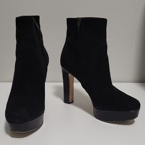 Via Spiga Black Heeled Boots with Platform